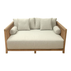 Gray Zuo Modern outdoor daybed with plush cushions for garden lounge, featuring a sleek, modern design for outdoor relaxation.
