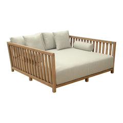 Gray Zuo Modern Teras outdoor daybed with cushioned seating, perfect for garden lounge and patio relaxation.