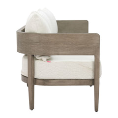 Beige Zuo Modern outdoor sofa with plush cushions and modern design, perfect for patio or garden seating.