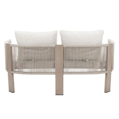 Beige Zuo Modern Rebel outdoor patio sofa for garden lounge seating, featuring modern design and comfortable cushions.