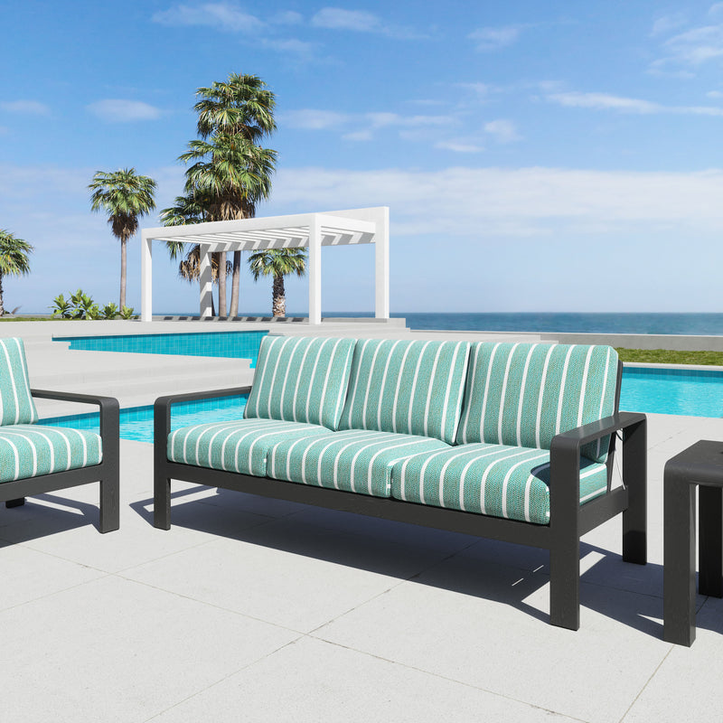 Green Zuo Modern Rolig outdoor patio sofa with stylish design, perfect for garden lounge seating.