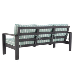 Green Zuo Modern outdoor patio sofa, stylish garden lounge furniture with cushioned seating and contemporary design.