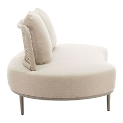 Beige outdoor Ruhe Sofa by Zuo Modern with plush cushions and modern design, perfect for outdoor lounging.