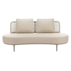 Beige Zuo Modern outdoor Ruhe sofa with plush cushions and modern design, perfect for patio or garden seating.