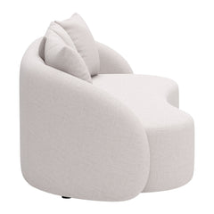 Beige Zuo Modern Sunny Isles outdoor patio sofa with modern design, perfect for garden lounge seating, shown outdoors.
