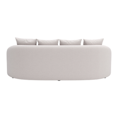 Beige outdoor patio sofa by Zuo Modern, modern garden lounge outdoor sofa for patio or garden seating.