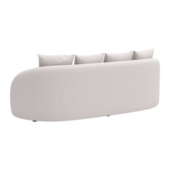 Beige outdoor patio sofa by Zuo Modern with modern design, ideal for garden lounge and outdoor seating.
