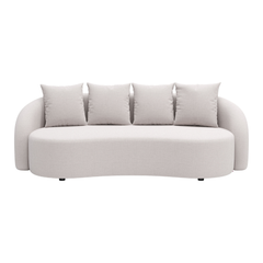 Sunny Isles outdoor patio sofa by Zuo Modern, beige garden lounge sofa with modern design and comfortable cushions.