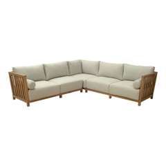 Gray Zuo Modern Teras outdoor sectional sofa set with cushions, designed for garden lounge and outdoor patio relaxation.