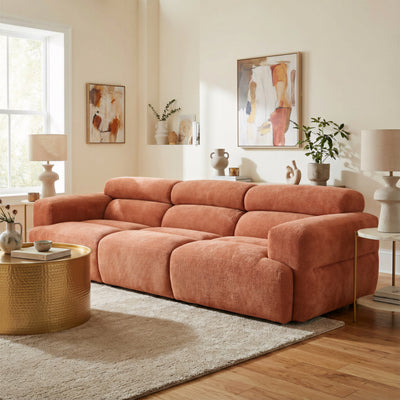 Orange Alis Modular Sectional Sofa by Zuo Modern showcasing contemporary design and comfortable seating.