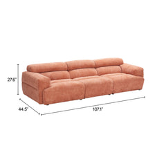 Orange Zuo Modern Alis Modular Sectional sofa with sleek, contemporary design and plush cushions.