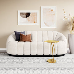 Bhutan sofa in cream color by Zuo Modern featuring plush upholstery and modern design for stylish living room decor.