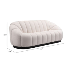 Cream Bhutan sofa by Zuo Modern featuring plush fabric, clean lines, and a contemporary design for stylish living rooms.