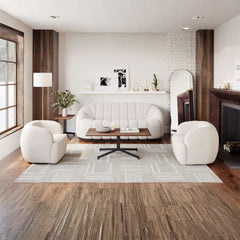 Cream Bhutan sofa by Zuo Modern featuring plush upholstery and modern design for stylish living room decor.