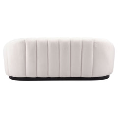 Cream Bhutan sofa by Zuo Modern featuring plush upholstery and a stylish modern design in a cozy living room setting.