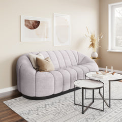 Light gray Bhutan sofa by Zuo Modern, showcasing a modern upholstered sofa with clean lines and plush cushions.