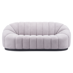 Light gray Bhutan sofa by Zuo Modern featuring a contemporary design with plush cushions and sleek wooden legs.