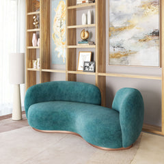 Teal Jamela sofa by Zuo Modern featuring clean lines and plush cushions for modern living room style.