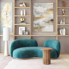 Teal Jamela sofa by Zuo Modern featuring a sleek, modern design with plush cushions and contemporary upholstery.