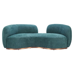 Zuo Modern Jamela teal sofa with modern pine wood frame, featuring gray upholstery, suited for elegant indoor living room decor.