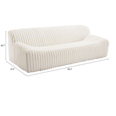 Cream Osterbro Sofa by Zuo Modern with plush cushions and sleek modern design, perfect for contemporary living rooms.