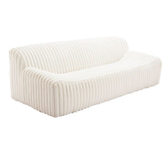 Cream Osterbro sofa by Zuo Modern with plush fabric and modern design, featuring clean lines and comfortable seating.