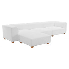 White Zuo Modern Tayte sofa with modern pine wood frame, gray upholstery, ideal for elegant indoor living rooms.