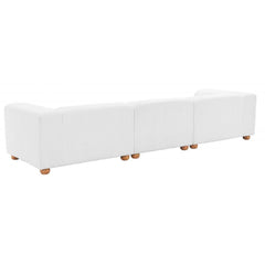 White Tayte sofa by Zuo Modern featuring a modern pine wood frame and gray upholstered cushions for elegant indoor living rooms.