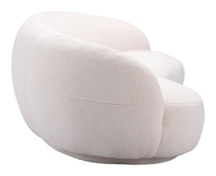 Cream Tibet Sofa by Zuo Modern featuring modern shearling style fabric and elegant white upholstery for stylish indoor living rooms.